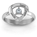 Personalised Protective Shield Ring Personalised Protective Shield Ring with centre stone