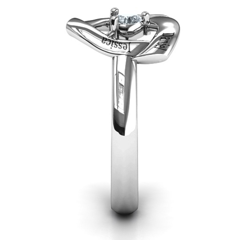 Personalised Protective Shield Ring Personalised Protective Shield Ring with centre stone