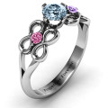 Personalised quad infinity ring with centre stone