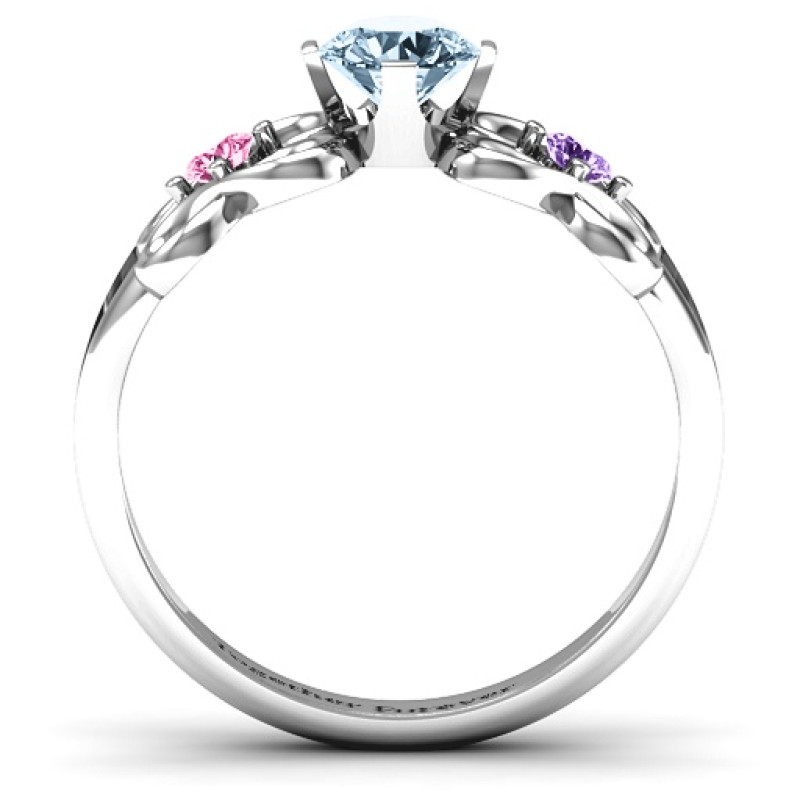 Quad infinity ring with centre and accent stones