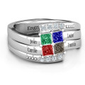 Quad Princess Stone Ring with Accents Quad princess stone ring with accent stones