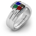 Quad Princess Stone Ring with Accents Quad princess stone ring with accent stones