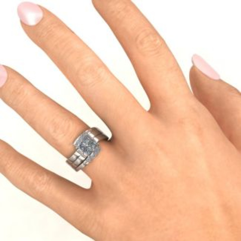 Quad Princess Stone Ring with Accents Quad princess stone ring with accent stones