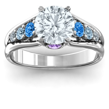 Radiant Love Ring with Collar Gems Radiant Love Ring with Collar Gems