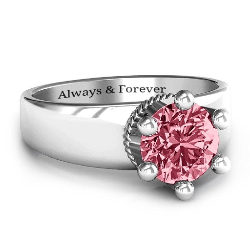 Radiant Royal Crown Ring Radiant Royal Crown Ring with an 8 mm round gemstone in a 3D crown setting
