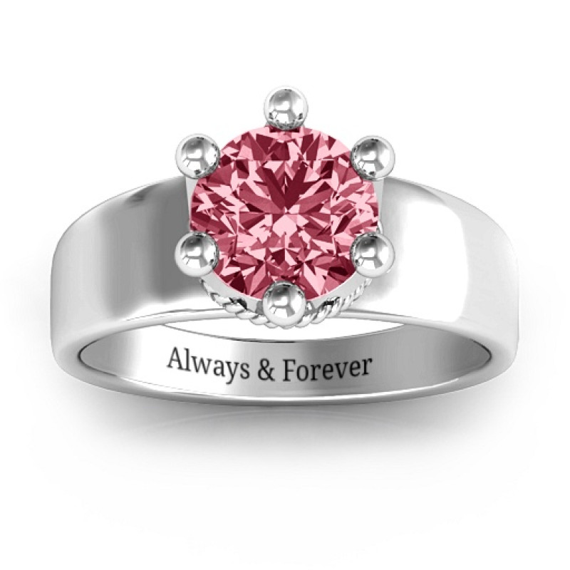 Radiant Royal Crown Ring Radiant Royal Crown Ring with round gemstone and crown setting