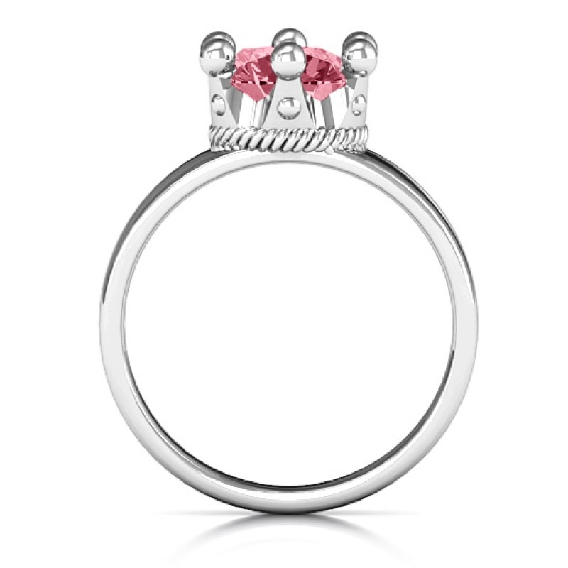 Radiant Royal Crown Ring Radiant Royal Crown Ring detail with round gemstone