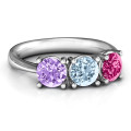 Radiant Trinity Ring with three matching round stones