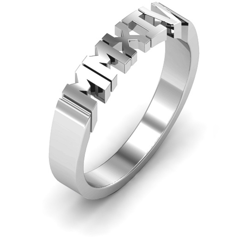 Roman numeral unisex graduation ring product image
