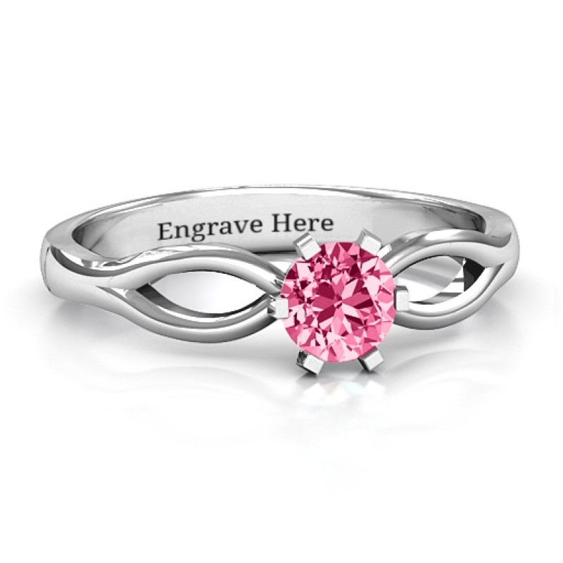 Round Solitaire Figure 8 Shank Ring product image