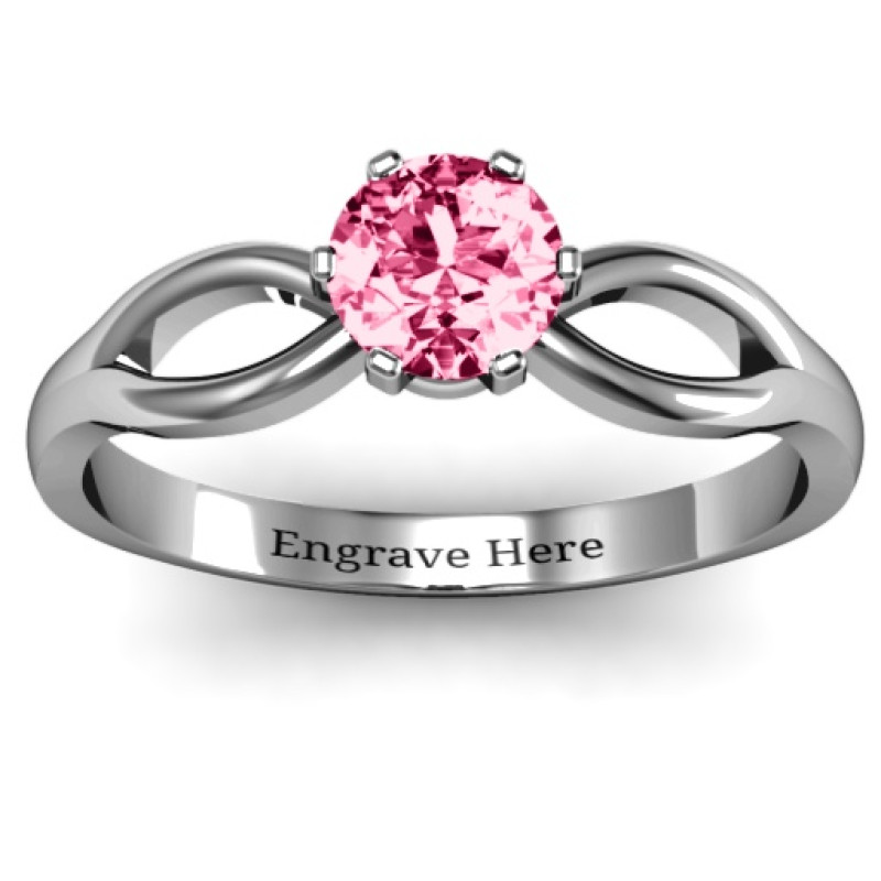 Round Solitaire Figure 8 Shank Ring product view