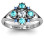 Round Stone Beehive Bloom Ring with Acccents