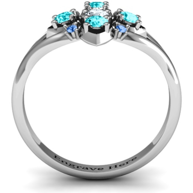 Beehive Bloom Ring View Round Stone Beehive Bloom Ring with accent stones