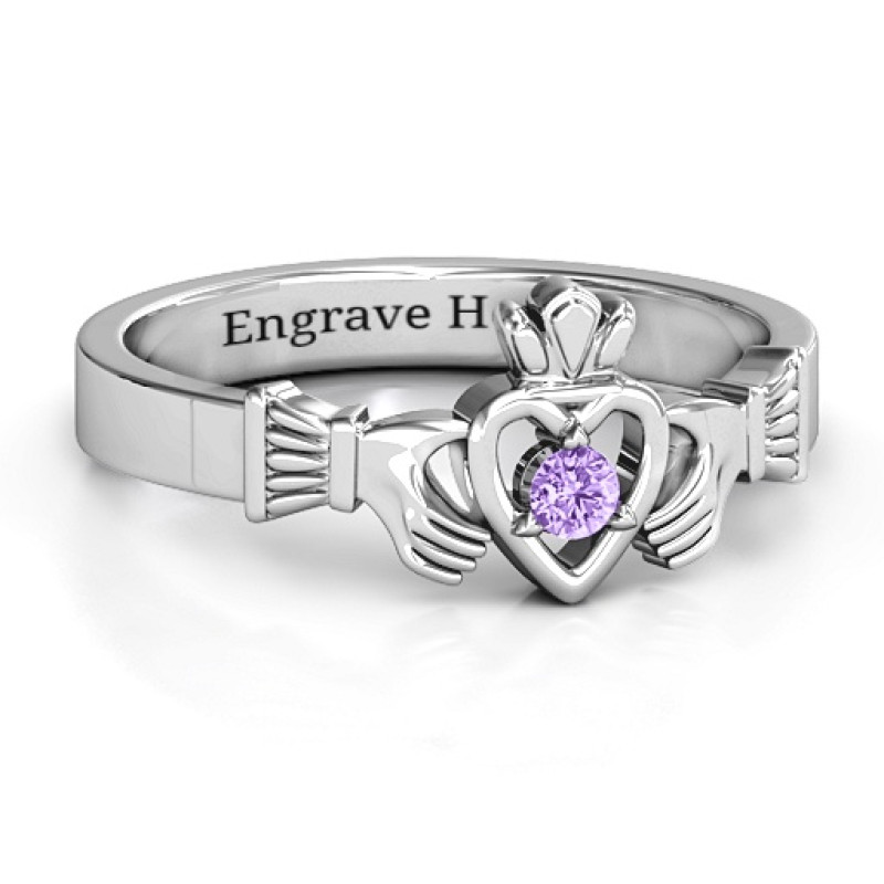 Round Stone Claddagh Ring product image