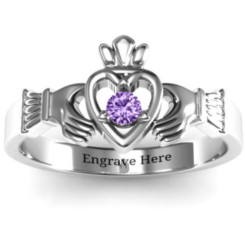 Round Stone Claddagh Ring Round Stone Claddagh Ring
