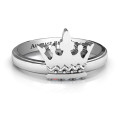 Royal Family Princess Tiara Ring with three round stone settings
