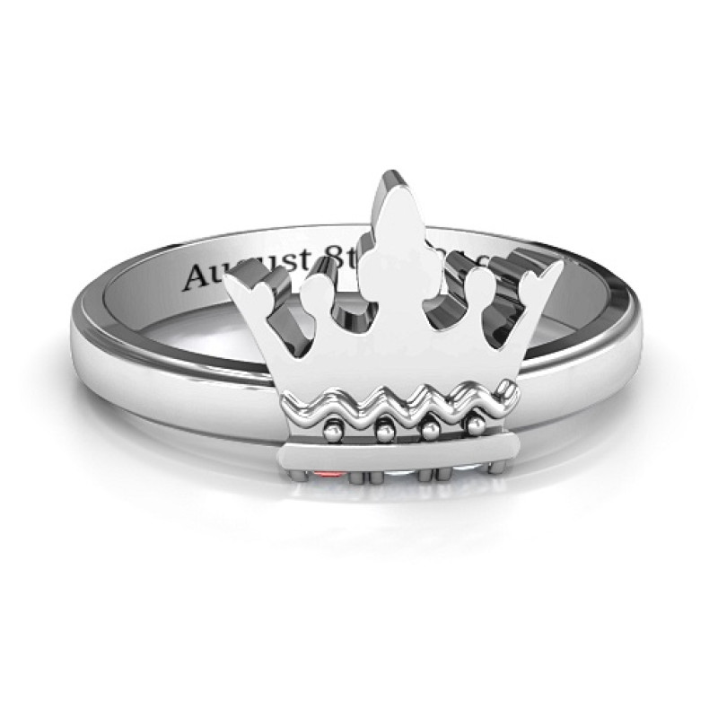 Royal Family Princess Tiara Ring with three round stone settings
