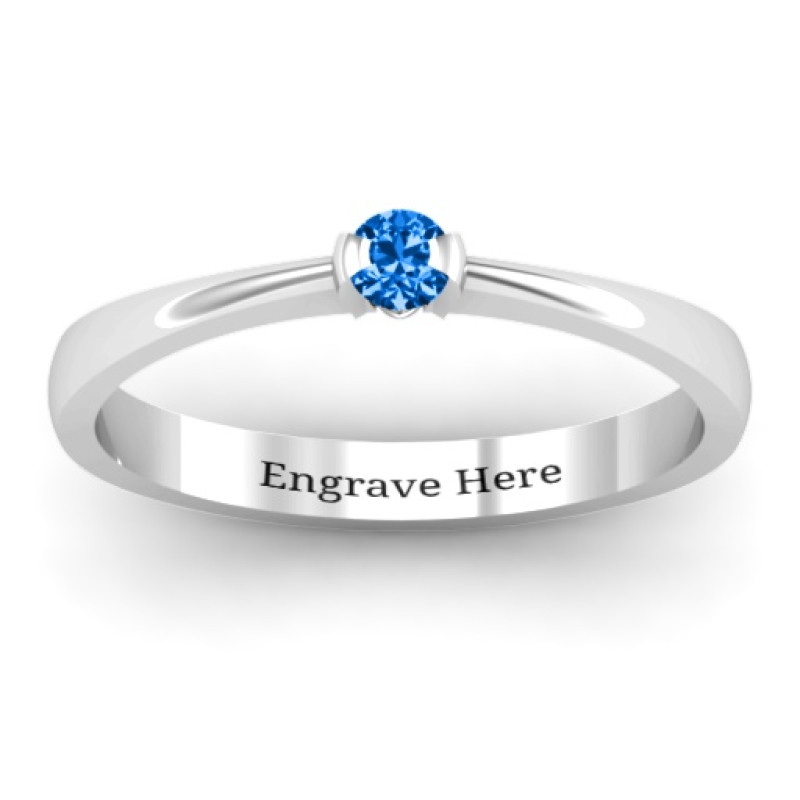 Semi Bezel Set Solitaire Ring Semi bezel set solitaire ring with a round centre stone