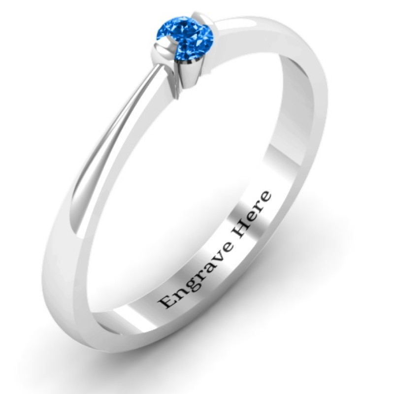 Semi Bezel Set Solitaire Ring Semi bezel set solitaire ring with a round centre stone