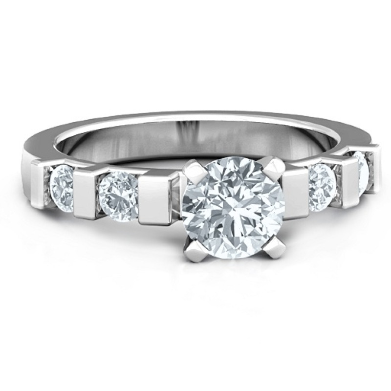 Set in Stone Ring Set in Stone Ring with round solitaire stone and channel-set accents