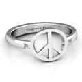 Shanti Peace Ring with peace symbol within a circle