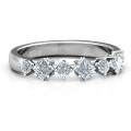 Shape of Her Heart Band Ring with set stones