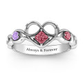 Shimmering Infinity Princess Stone Heart Ring product view