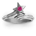 Shooting Star Ring with a round centre stone