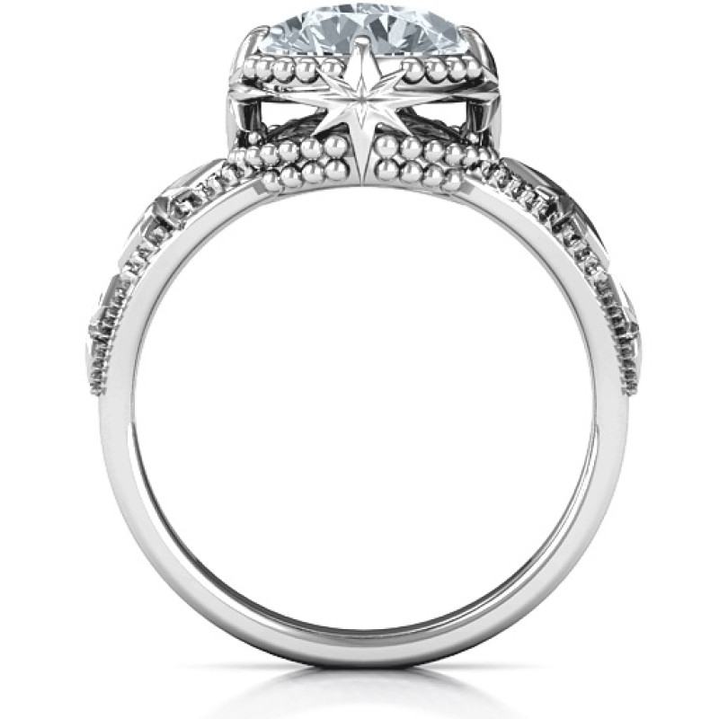 Showstopper Star Ring detail view Showstopper Star Ring with beading and star details