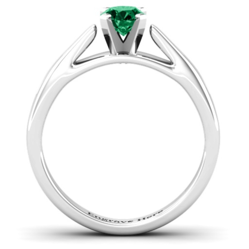 Ski Tip Solitaire Ring - Detail View Ski Tip Solitaire Ring detail view