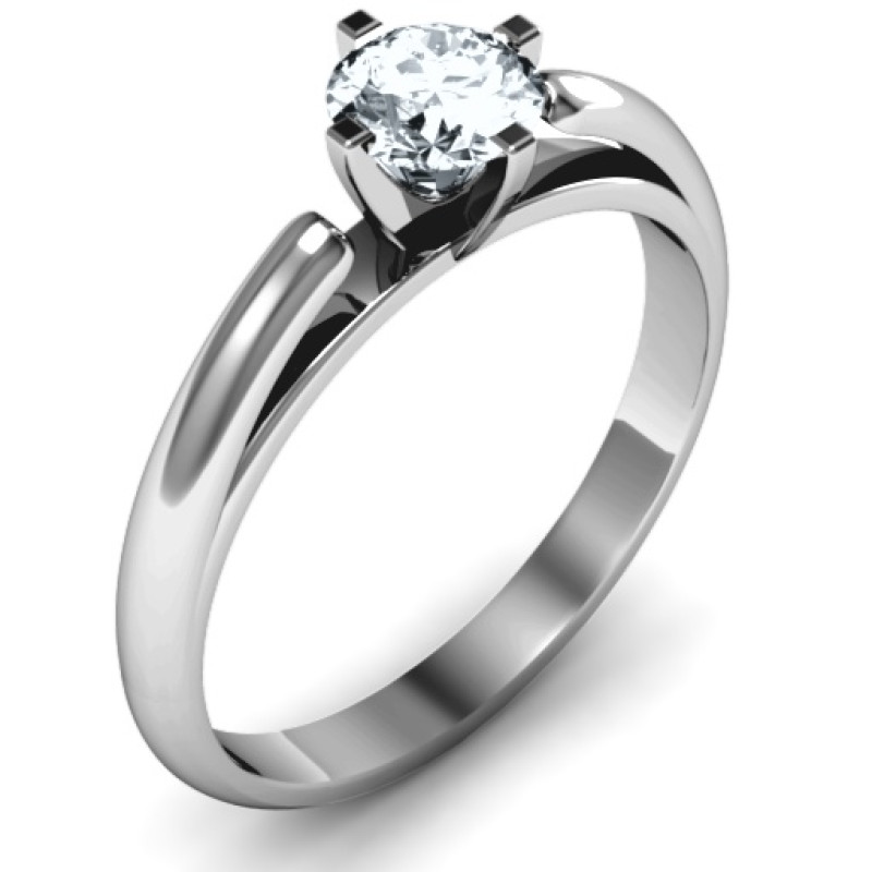 Ski Tip Solitaire Round Ring view Ski Tip Solitaire Round Ring product view