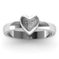 Small Engraved Monogram Heart Ring Small engraved monogram heart ring
