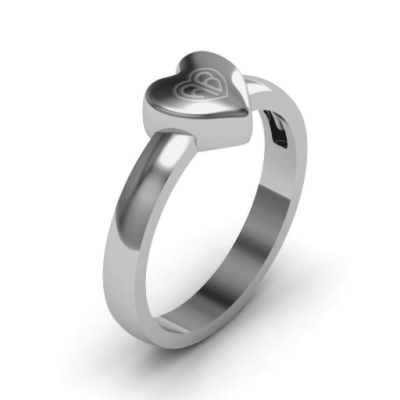 Small Engraved Monogram Heart Ring Small engraved monogram heart ring product view
