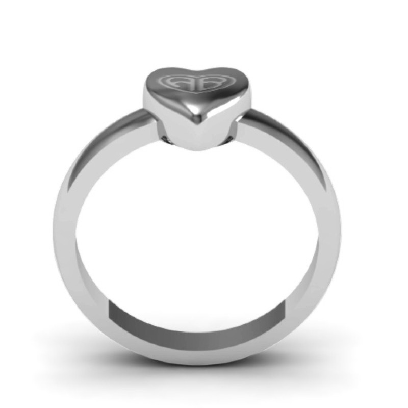 Small Engraved Monogram Heart Ring Small engraved monogram heart ring product view