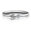 Soaring Butterfly Ring with Round Stone Soaring butterfly ring with a round stone