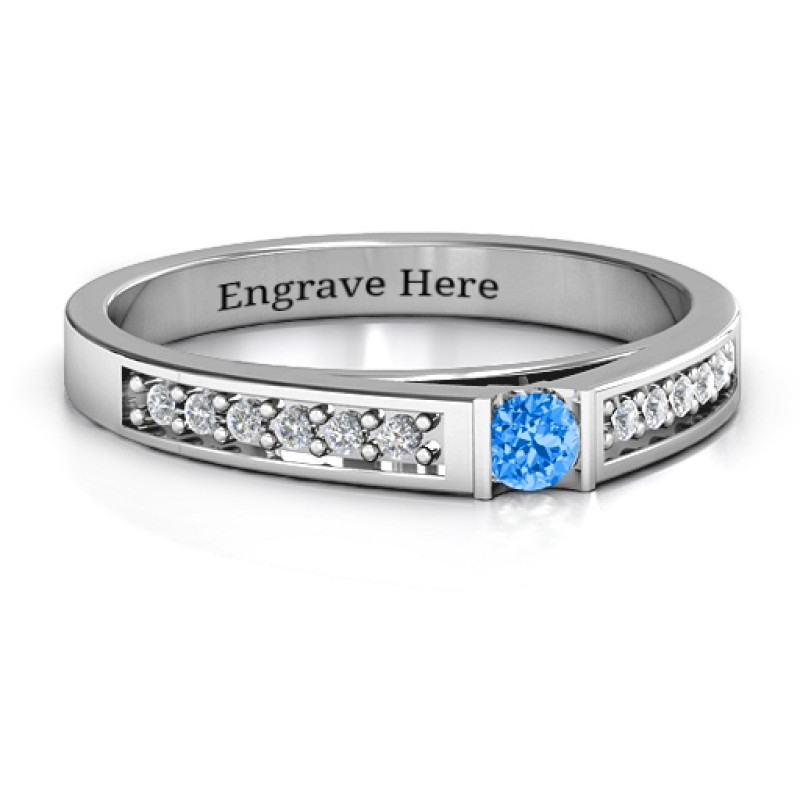 Solitaire Bridge Ring with Shoulder Accents Solitaire bridge ring with shoulder accent stones