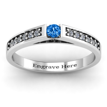 Solitaire Bridge Ring with Shoulder Accents Solitaire Bridge Ring with Shoulder Accents