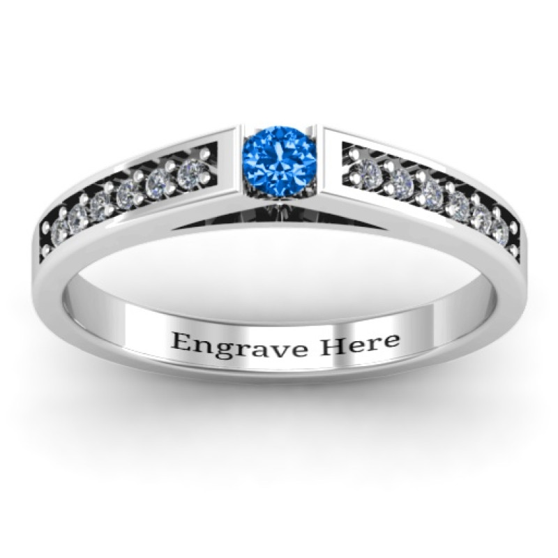 Solitaire Bridge Ring with Shoulder Accents Solitaire bridge ring with shoulder accent stones