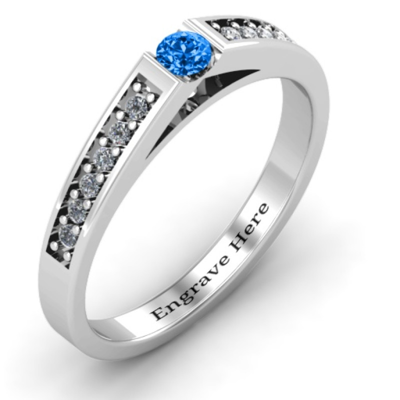 Solitaire Bridge Ring with Shoulder Accents Solitaire bridge ring with shoulder accent stones