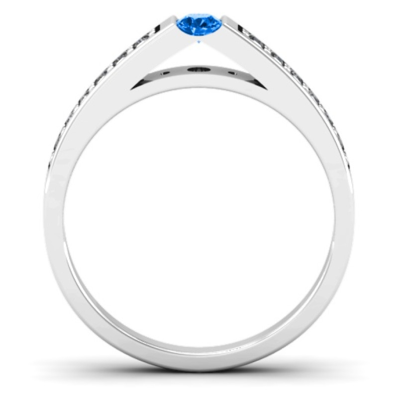 Solitaire Bridge Ring with Shoulder Accents Solitaire bridge ring with shoulder accent stones