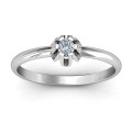 Solitaire gemstone ring with a scalloped setting