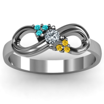 Solitaire Infinity Ring with Accents Solitaire Infinity Ring with Accents