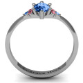 Solitaire Oval Ring Product Image Solitaire oval ring with triple accent stones