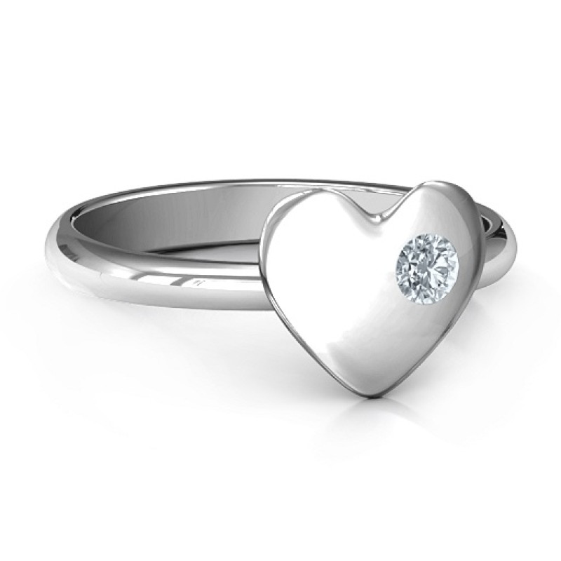 Soulmate's Heart Ring Soulmate's Heart Ring with a round centre stone