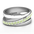 Sparkling Sash Ring Sparkling Sash Ring with split-shank band and diagonal accent stones
