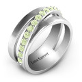 Sparkling Sash Ring Sparkling Sash Ring with split-shank band and diagonal accent stones