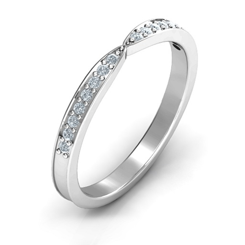 Sparkling Skitip Band product view Sparkling Skitip Band personalised ring product view