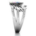 Sparkling Swan Ring band view