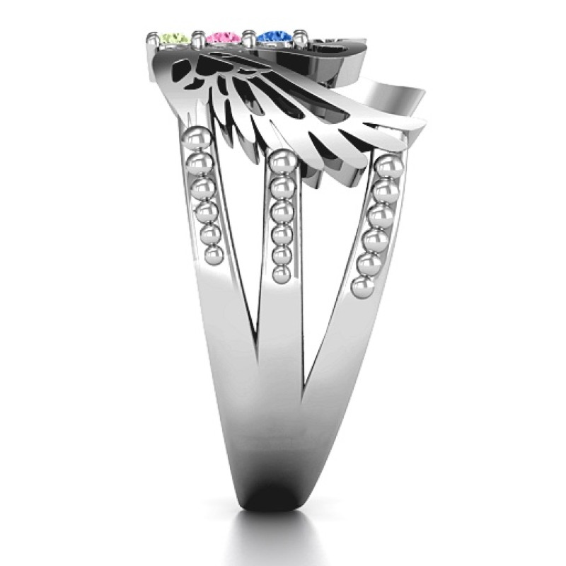 Sparkling Swan Ring band view