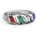 Spiral Marquise Row Ring Spiral Marquise Row Ring with marquise gemstone settings